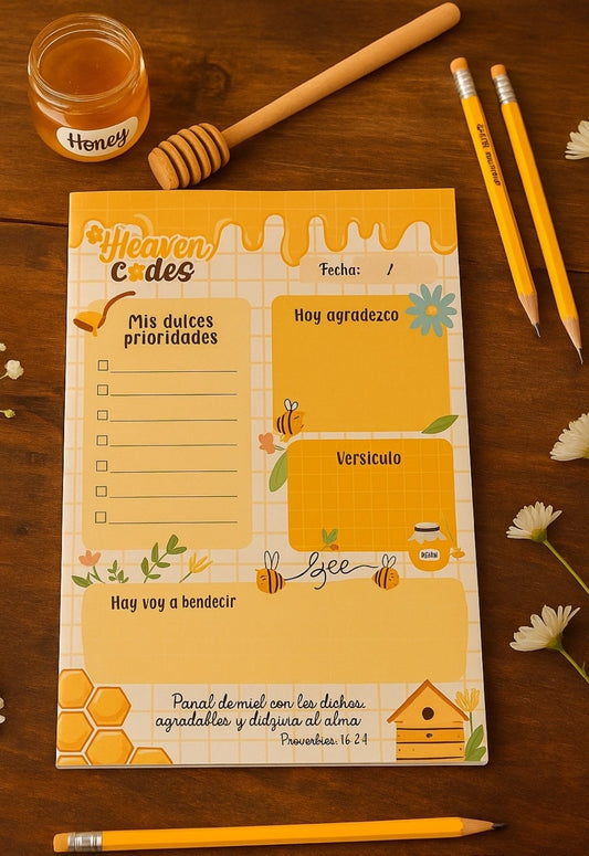 Notepads - Panal de Miel con los dicho agradables y dirigidas alma.
